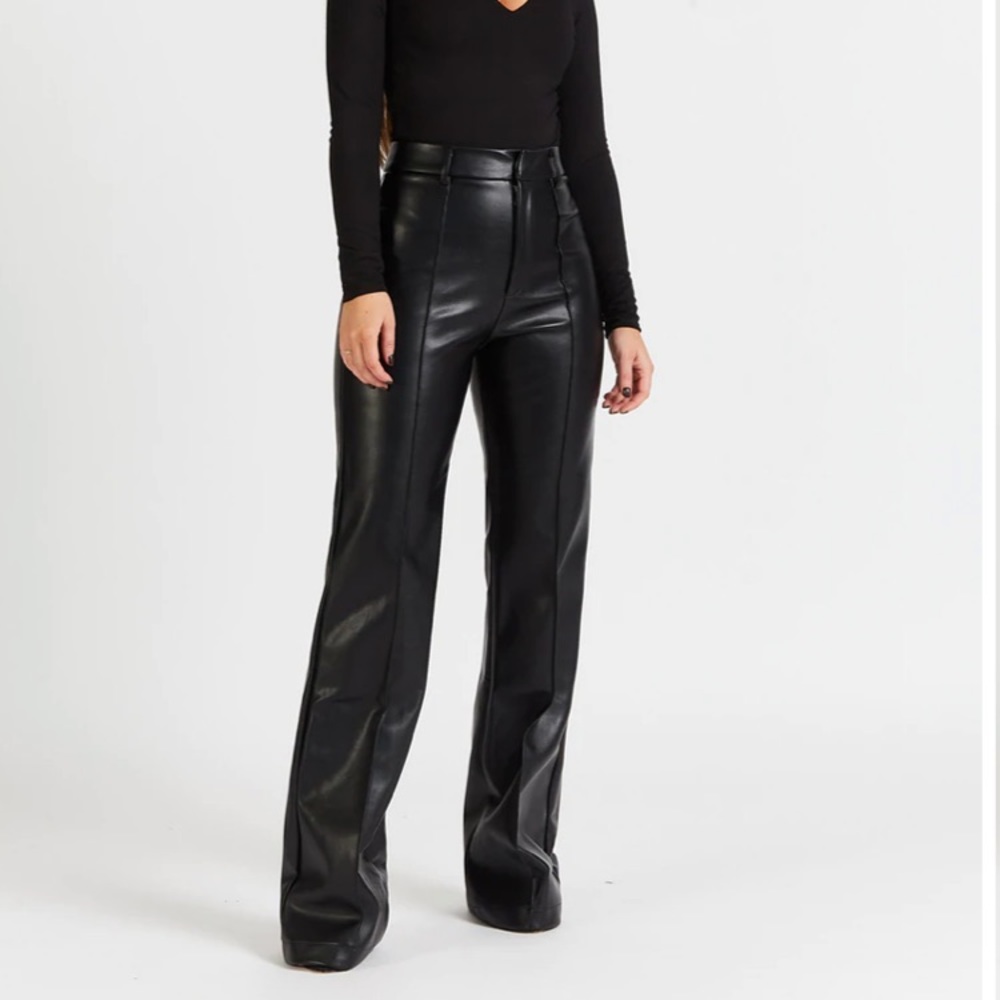 Black leather trousers